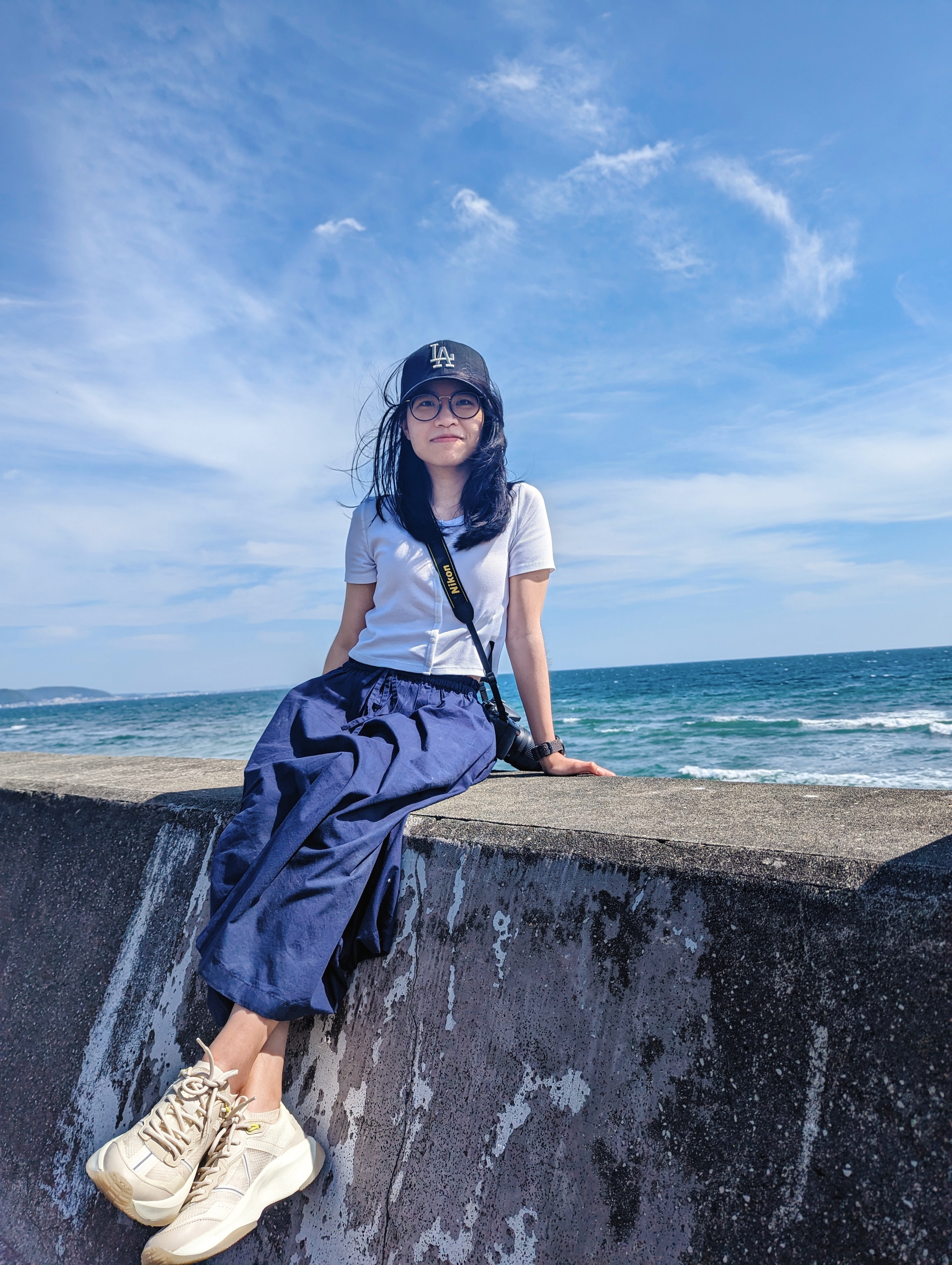 潮風と波の音に包まれた私