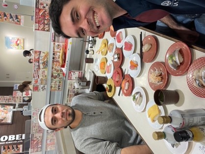 日本語を教えていた生徒と一緒に