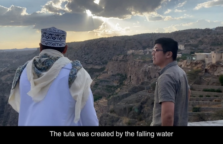 「アラビア半島南東部　大地の遺産、保全の枠組みと体制を構築する研究」についての自主制作ビデオの一コマ_2